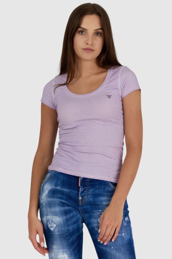 GUESS Lavender women's t-shirt with wash effect