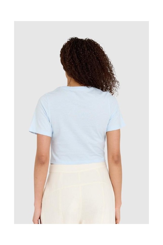 GUESS Tricou piercing cu croială pentru femei, albastru