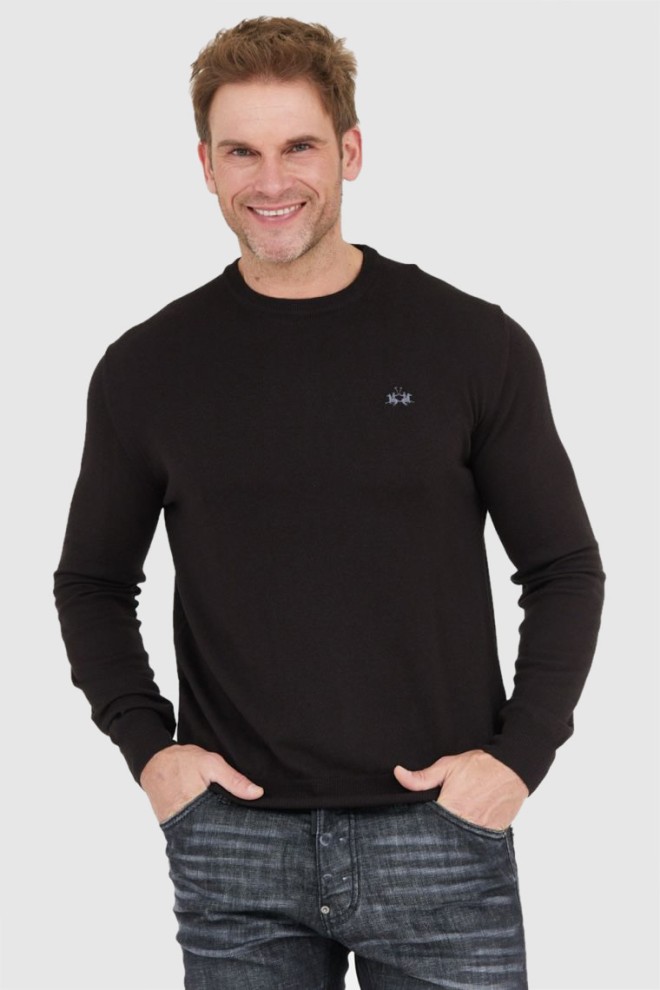 LA MARTINA Black men's wool sweater