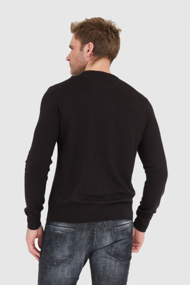 LA MARTINA Black men's wool sweater