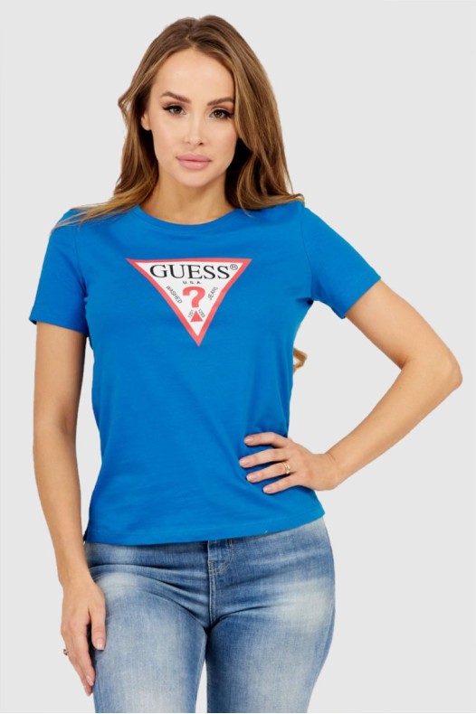 GUESS Tricou albastru...