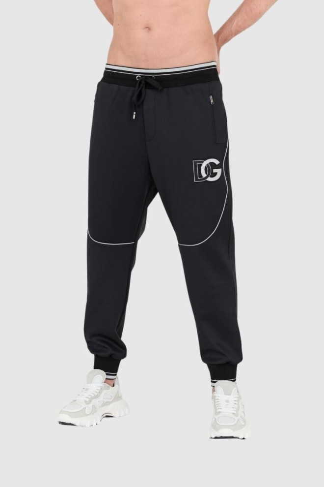 DOLCE & GABBANA Black sweatpants with large logo