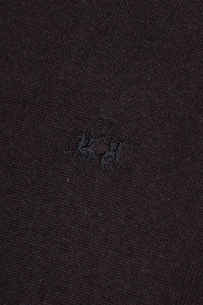 LA MARTINA Pulover negru cu guler înalt pentru bărbați