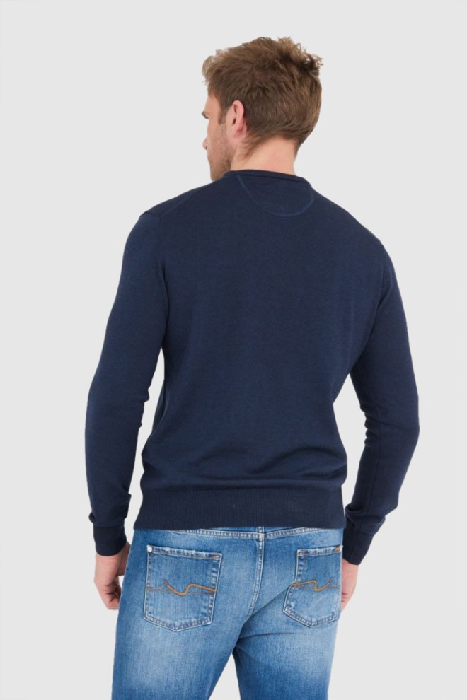 LA MARTINA Men's navy blue wool sweater