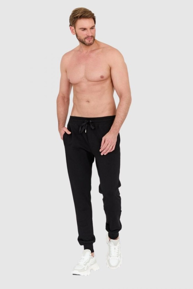 DOLCE & GABBANA Black sweatpants with embroidered logo