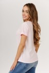 GUESS Różowy t-shirt damski z białym logo