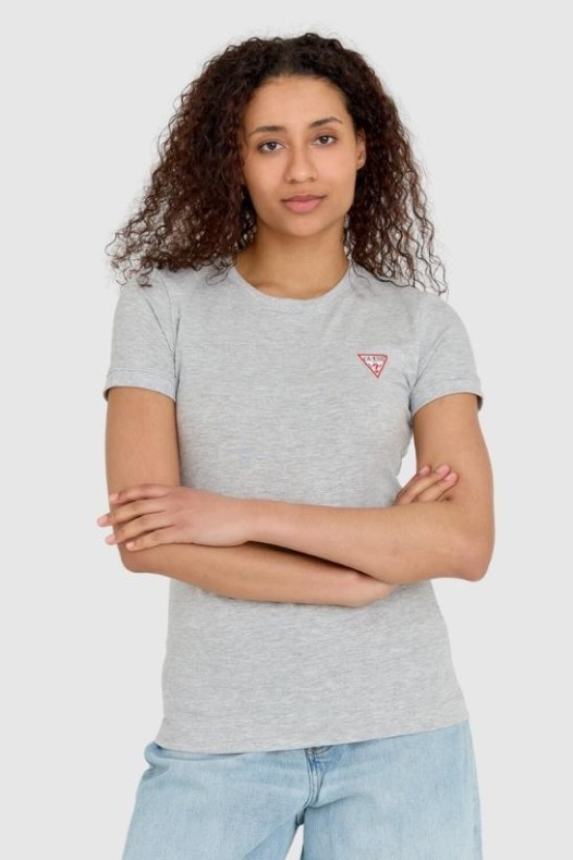 GUESS Grey women s slim fit t shirt with small logo