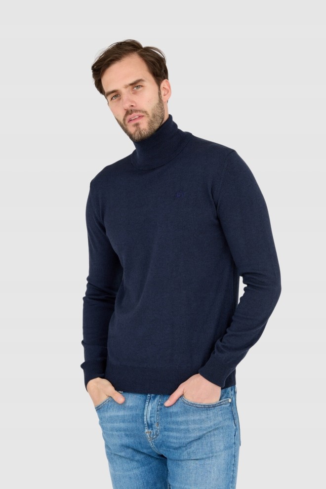 LA MARTINA Men's navy blue turtleneck sweater