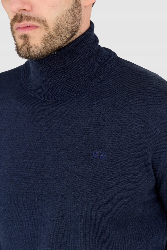 LA MARTINA Men's navy blue turtleneck sweater