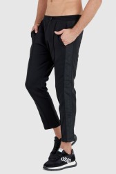 LA MARTINA Czarne spodnie dresowe z lampasami