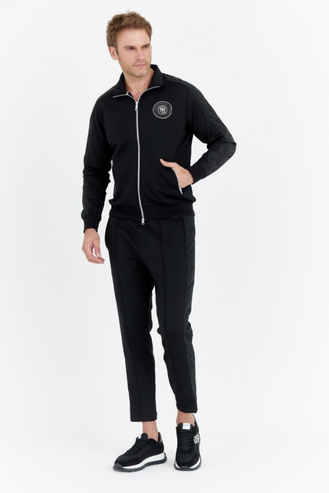 LA MARTINA Black sweatpants with stripes