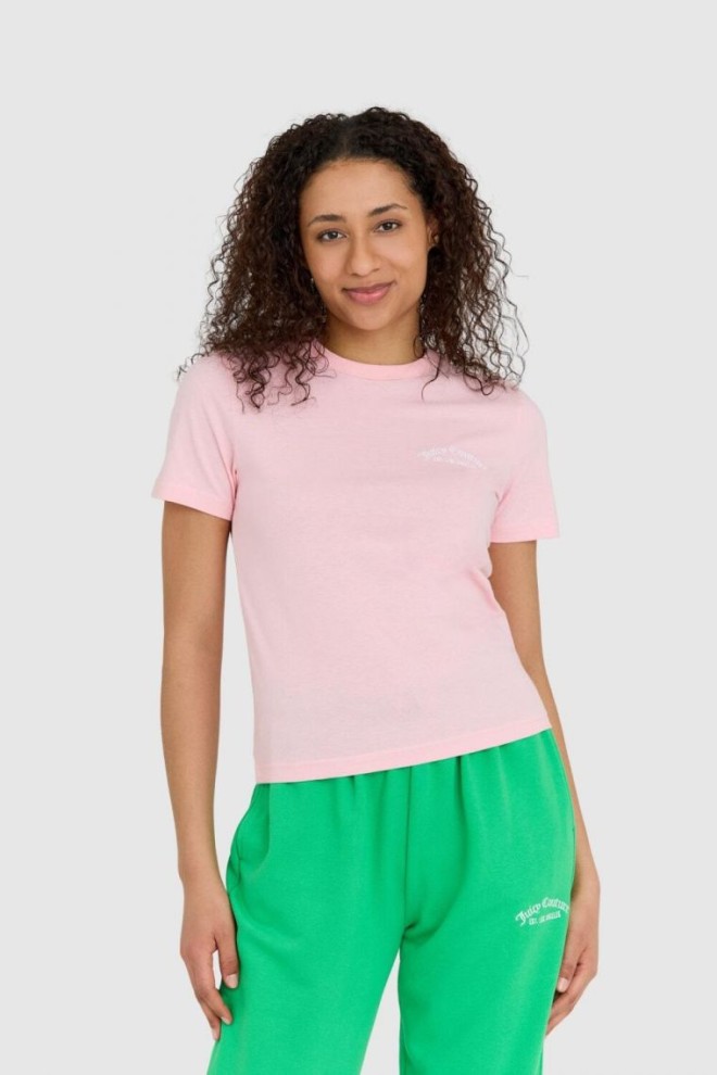 JUICY COUTURE Pink women's haylee recycled t-shirt with embroidered logo