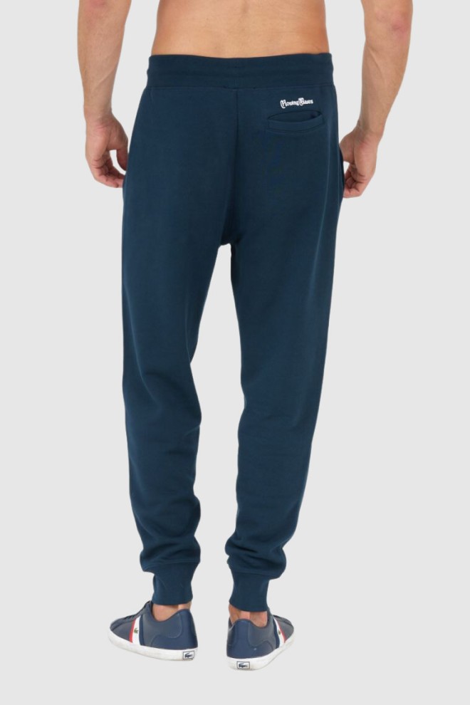 LA MARTINA Navy blue sweatpants with embroidered logo