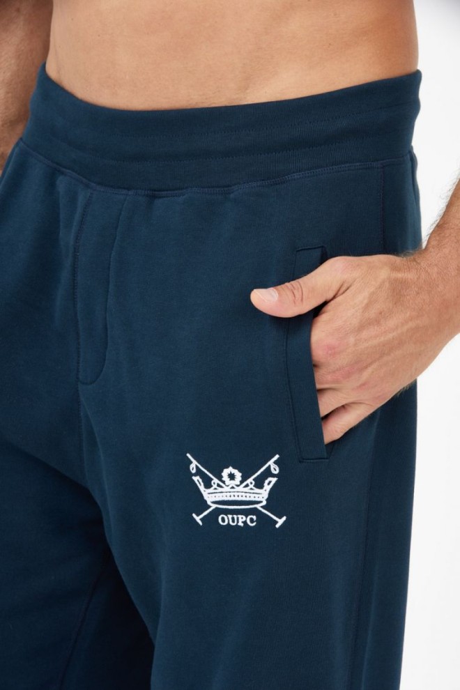 LA MARTINA Navy blue sweatpants with embroidered logo