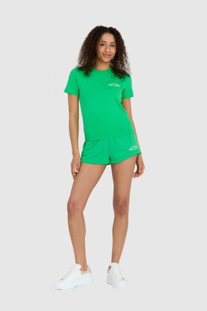 Tricoul reciclat pentru femei JUICY COUTURE verde haylee cu logo brodat