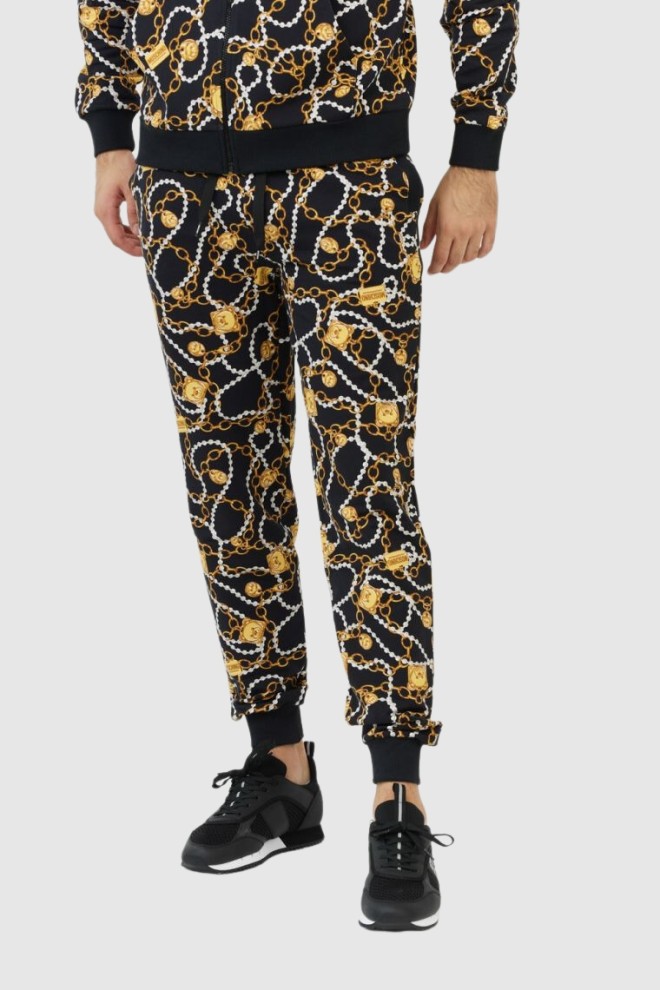 MOSCHINO Men's sweatpants with gold chains