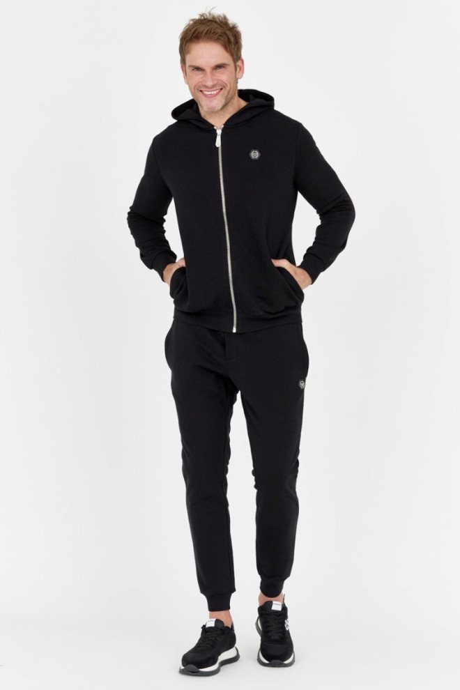 PHILIPP PLEIN Black men's hexagon sweatpants