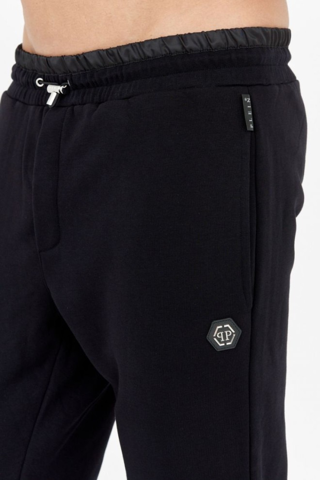 PHILIPP PLEIN Black men's hexagon sweatpants