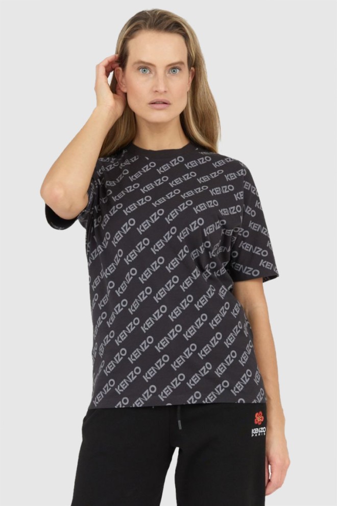 KENZO Czarny t-shirt damski w logo