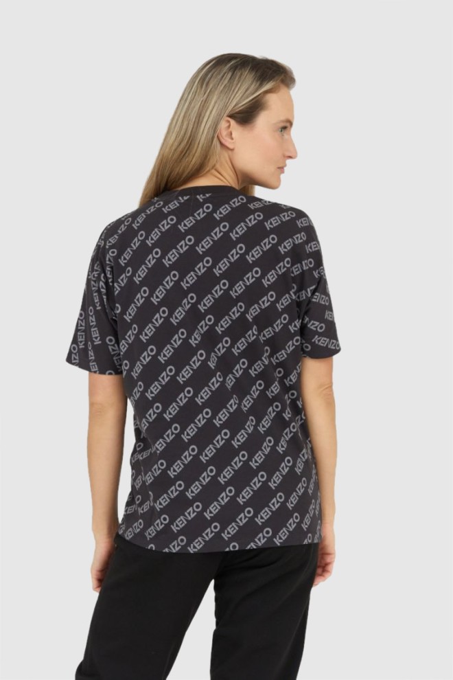 KENZO Tricou negru cu logo pentru femei