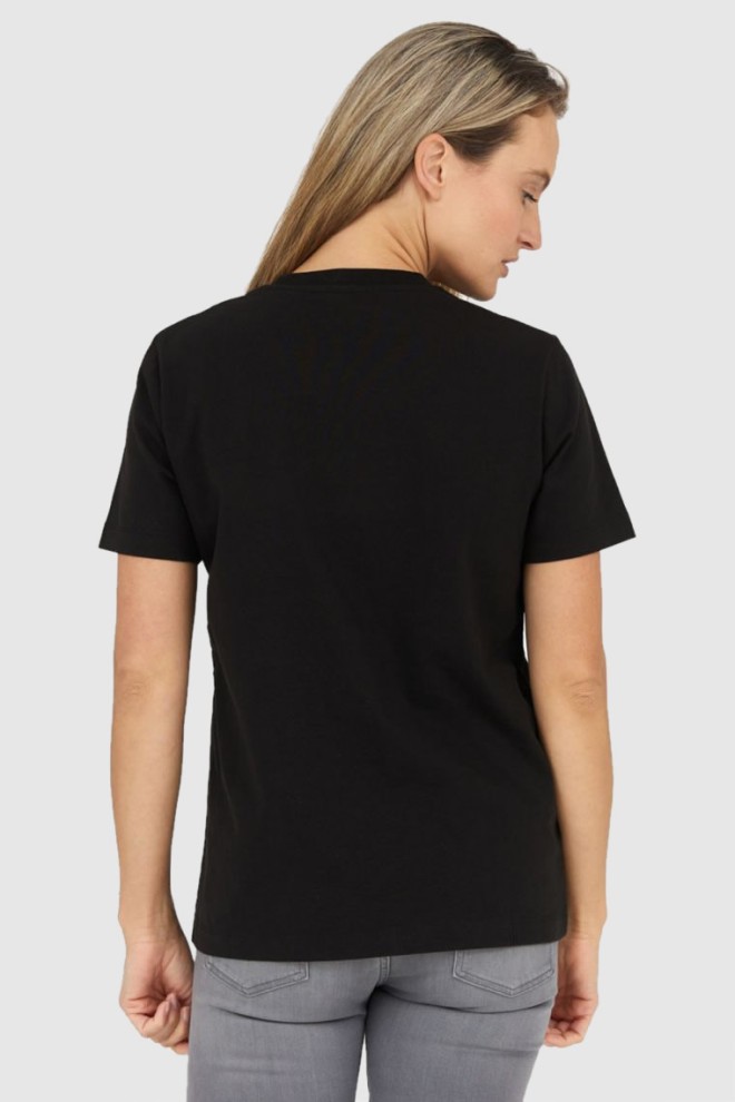 KENZO Tricou negru pentru femei cu logo roșu
