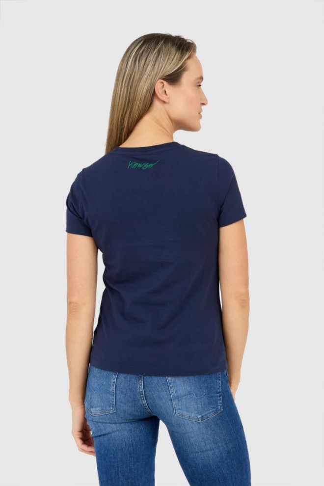 KENZO Women's navy blue poppy t-shirt