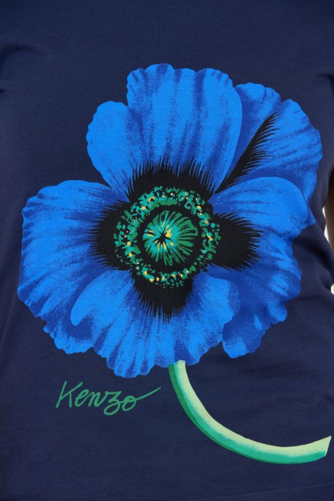 Tricou KENZO pentru femei, albastru marin, cu mac