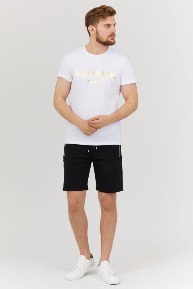 BALMAIN Men's cotton shorts with embossed logo