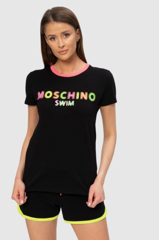 MOSCHINO Czarny t-shirt  z...