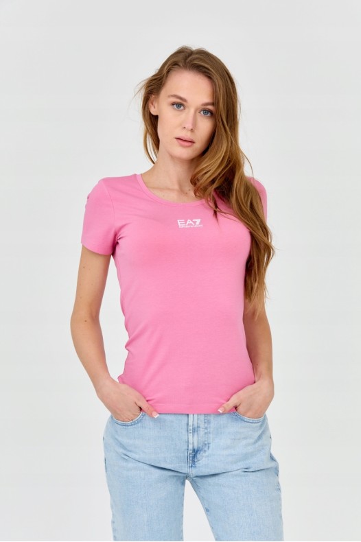 EA7 Damski t-shirt różowy z...