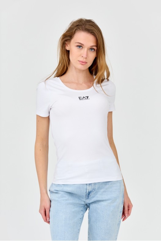 EA7 Damski t-shirt biały z...