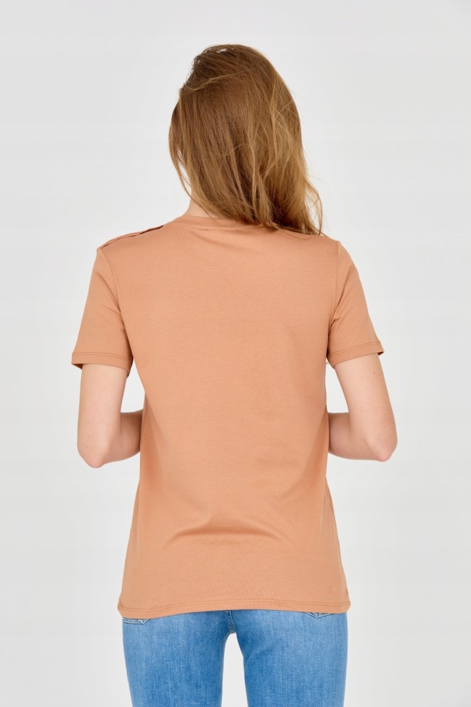 Tricoul cu nasturi pentru femei BALMAIN Brown