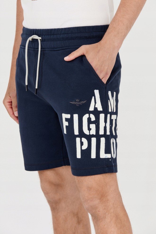 AERONAUTICA MILITARE Men's navy blue Bermuda shorts