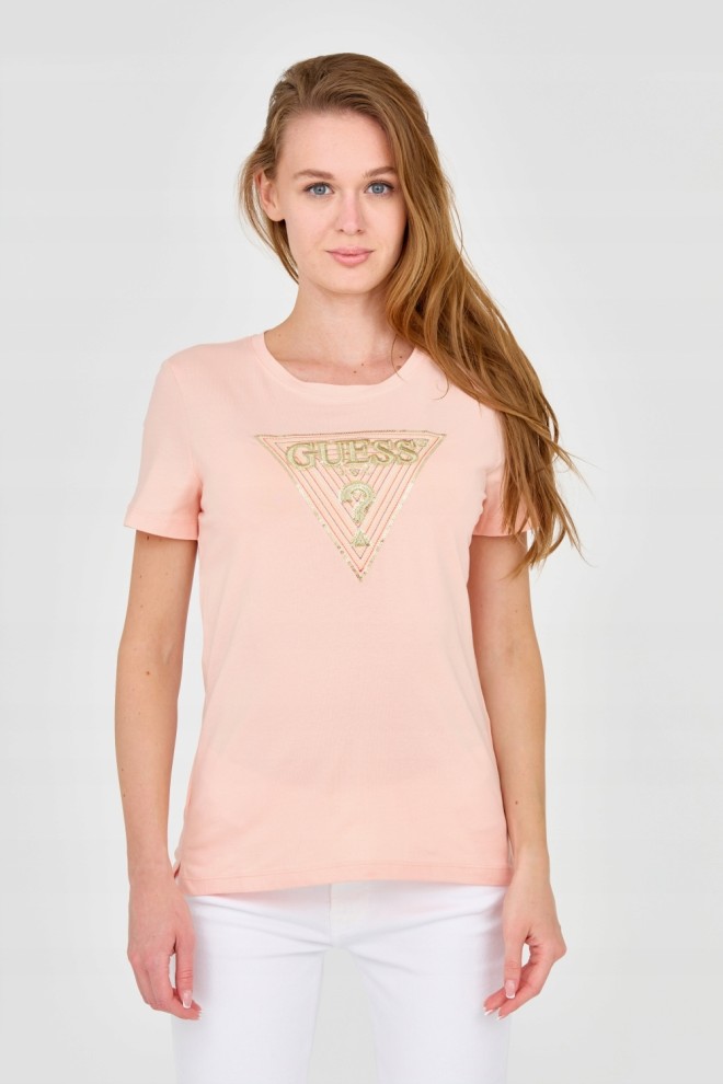 GUESS Women's t-shirt with large embellished logo