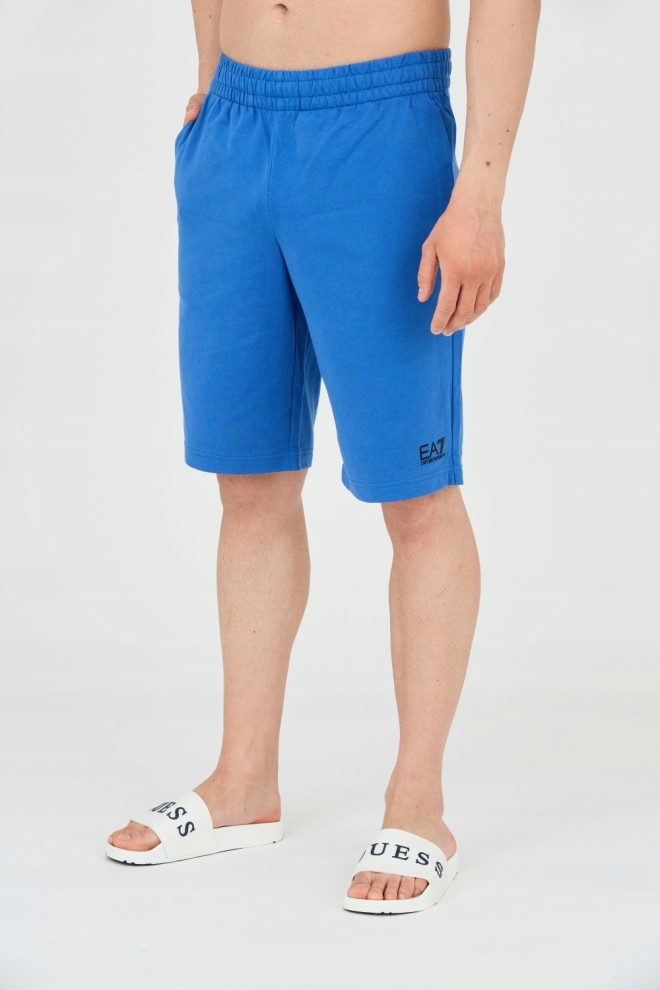 EA7 Blue men's shorts with small logo