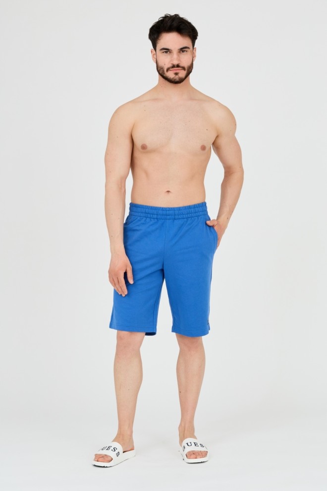 EA7 Blue men's shorts with small logo