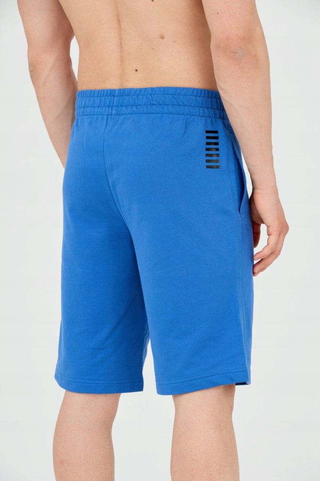 EA7 Blue men's shorts with small logo