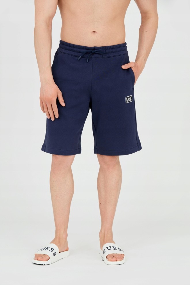 EA7 Men's navy blue patch shorts