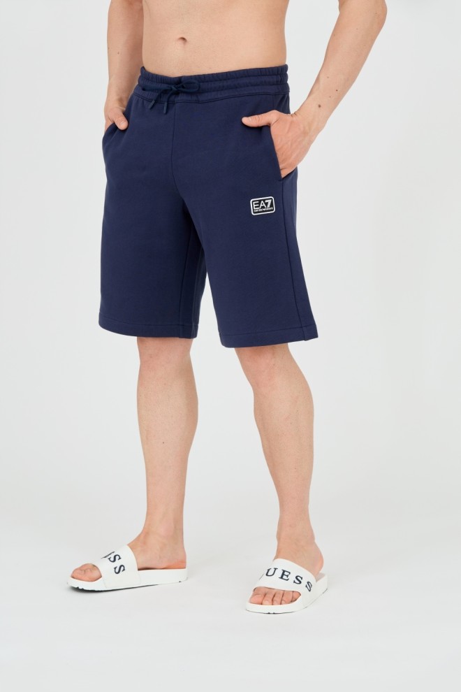 EA7 Men's navy blue patch shorts