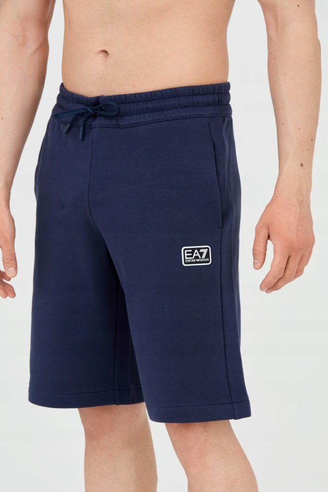 EA7 Men's navy blue patch shorts