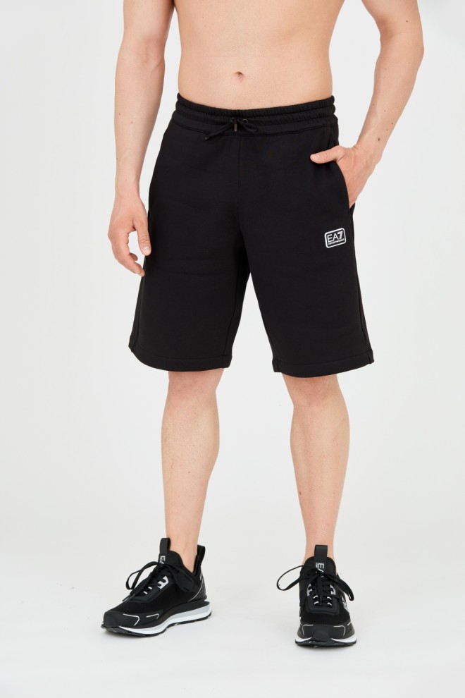 EA7 Men's black short shorts with patch