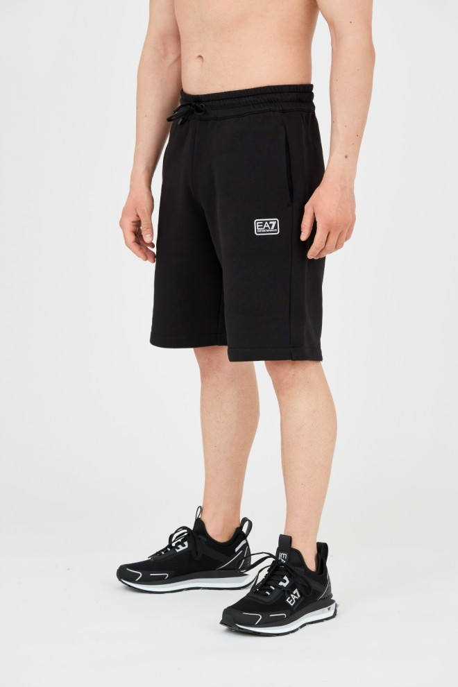 EA7 Men's black short shorts with patch