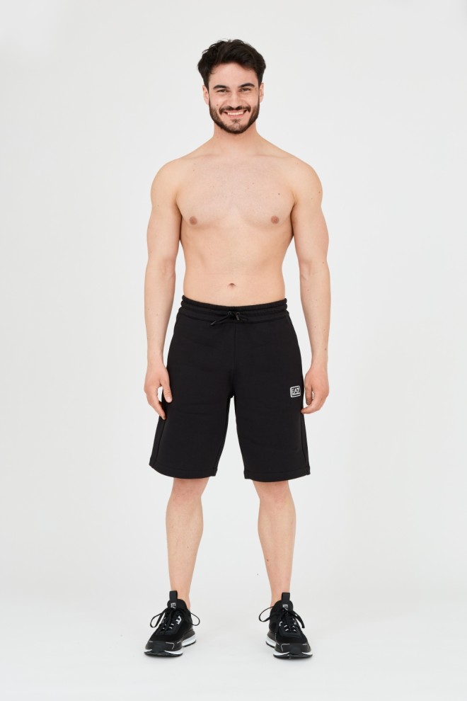 EA7 Men's black short shorts with patch