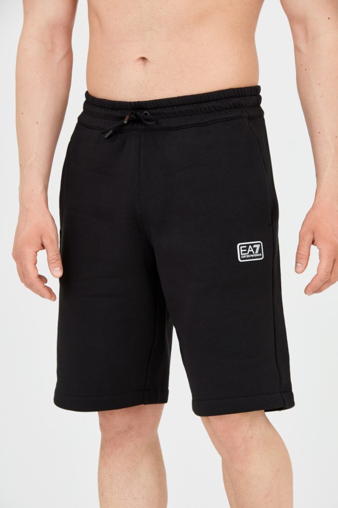 EA7 Men's black short shorts with patch