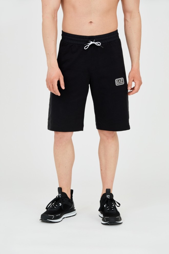 EA7 Men's black shorts with inserts