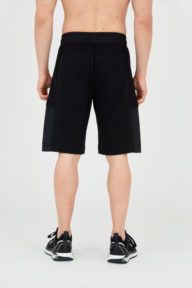 EA7 Men's black shorts with inserts