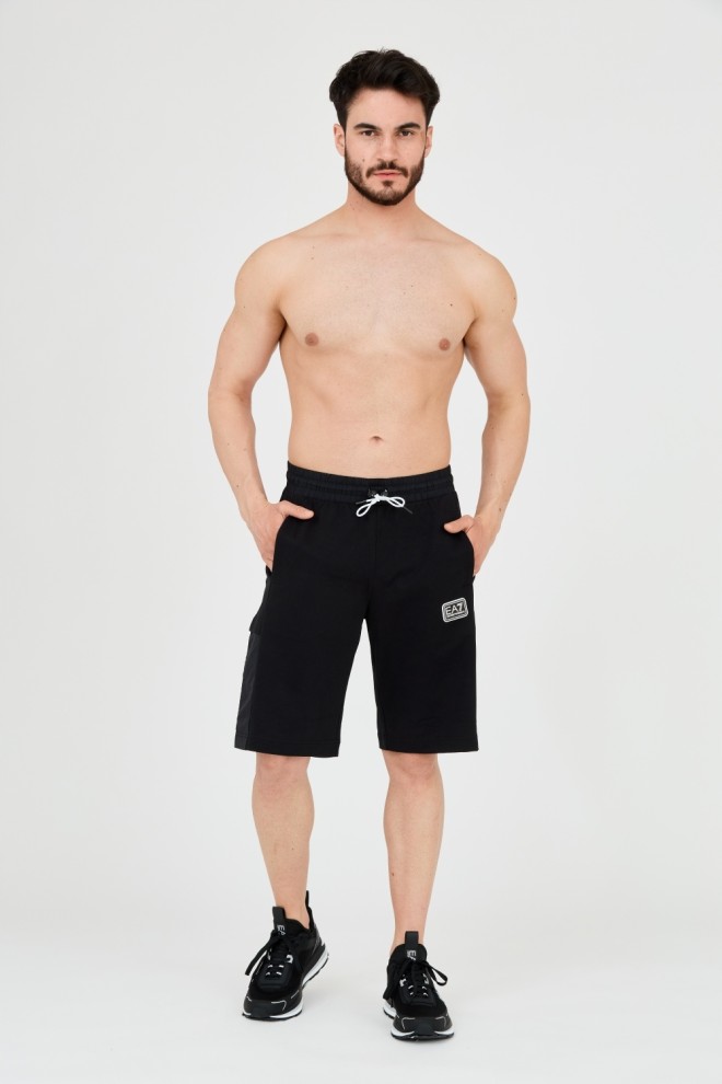 EA7 Men's black shorts with inserts