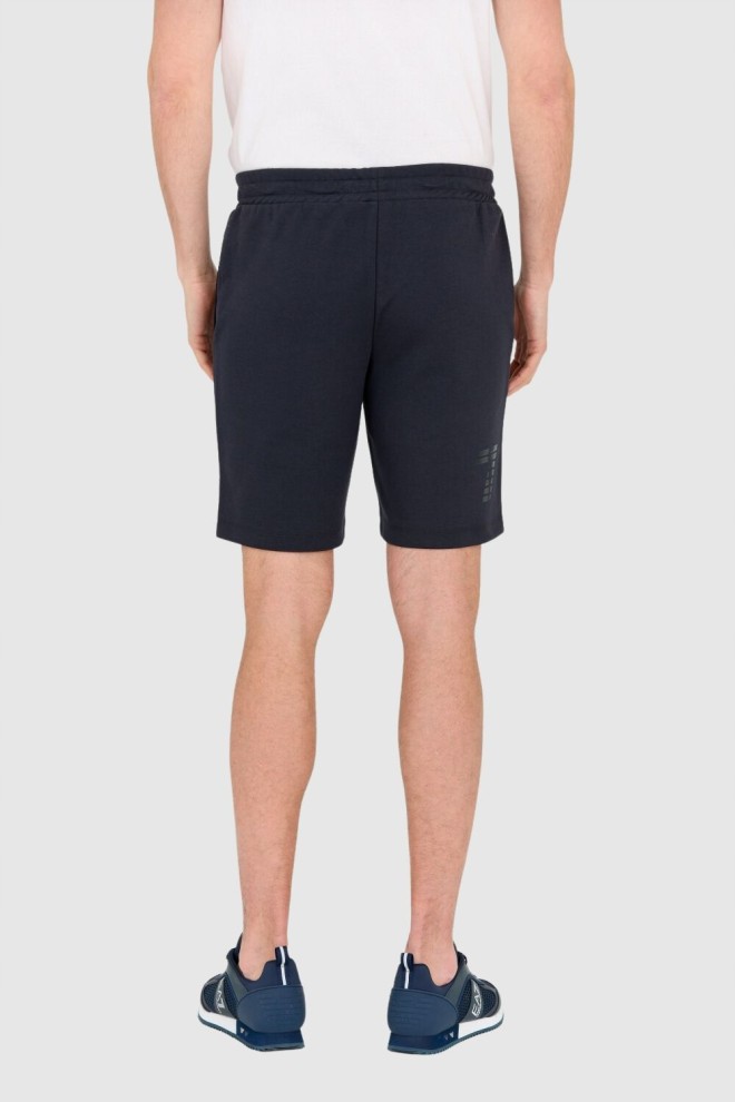 EA7 Navy blue men's sweat shorts