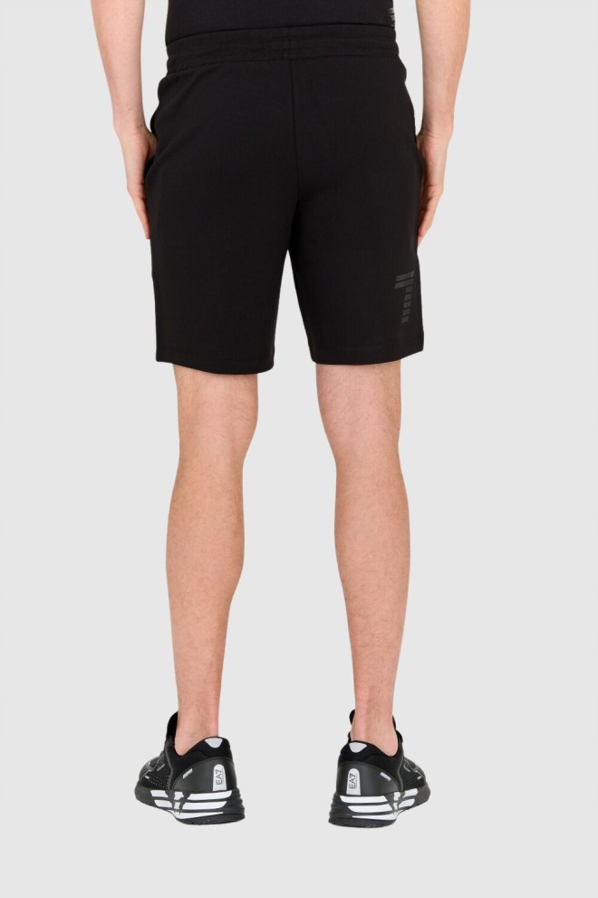 EA7 Men's short black shorts with patch