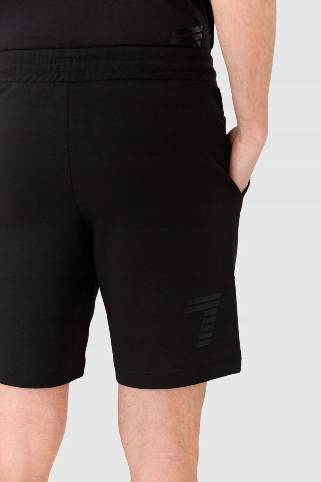 EA7 Men's short black shorts with patch